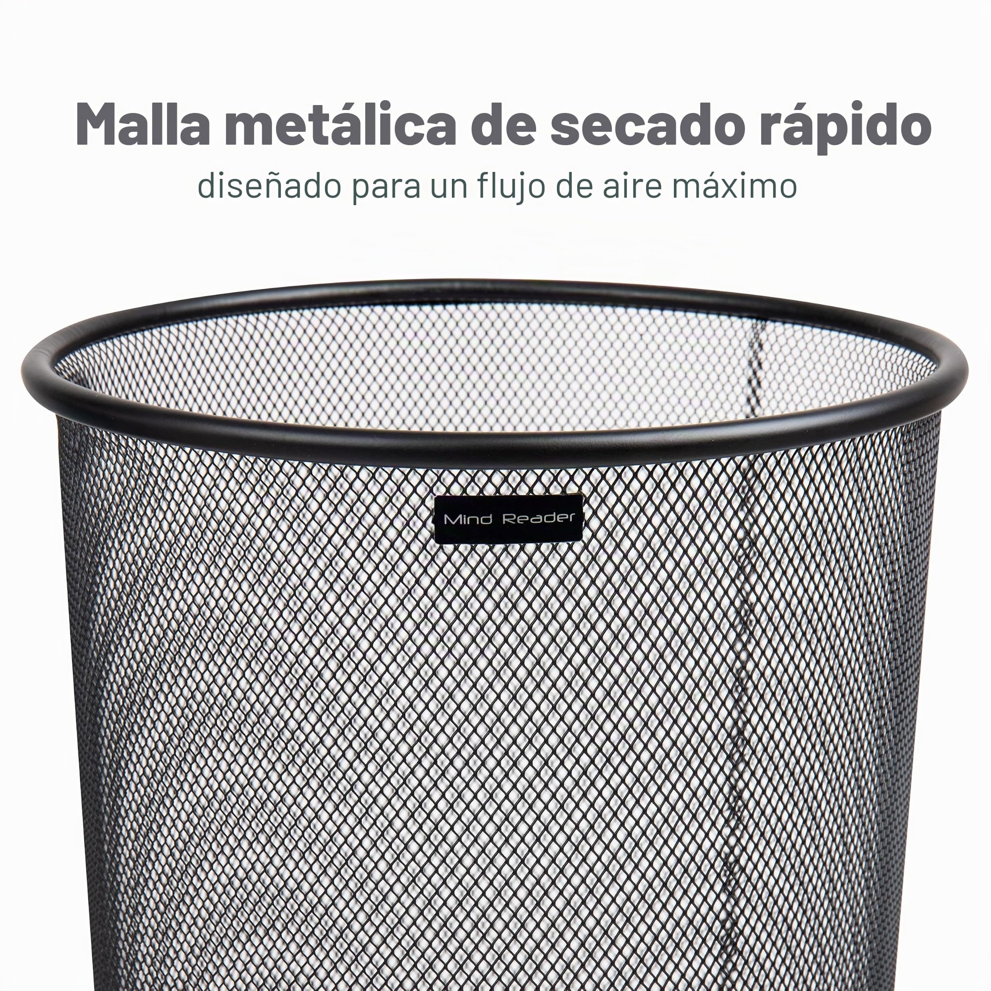 Mind Reader Umbrella, Multi-Purpose Mesh Storage Stand Entrada, Malla metálica, Largo x 26 cm de Ancho x 49 cm de Alto, Juego de 2, Metal, Negro, Pack de 1