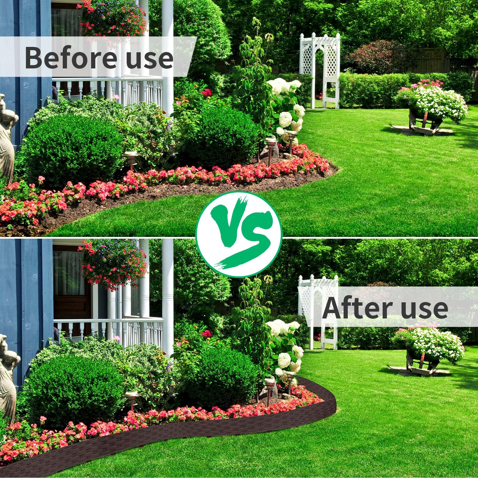 Bordure Jardin Flexible 10m - Plastique Durable Pour Parterres