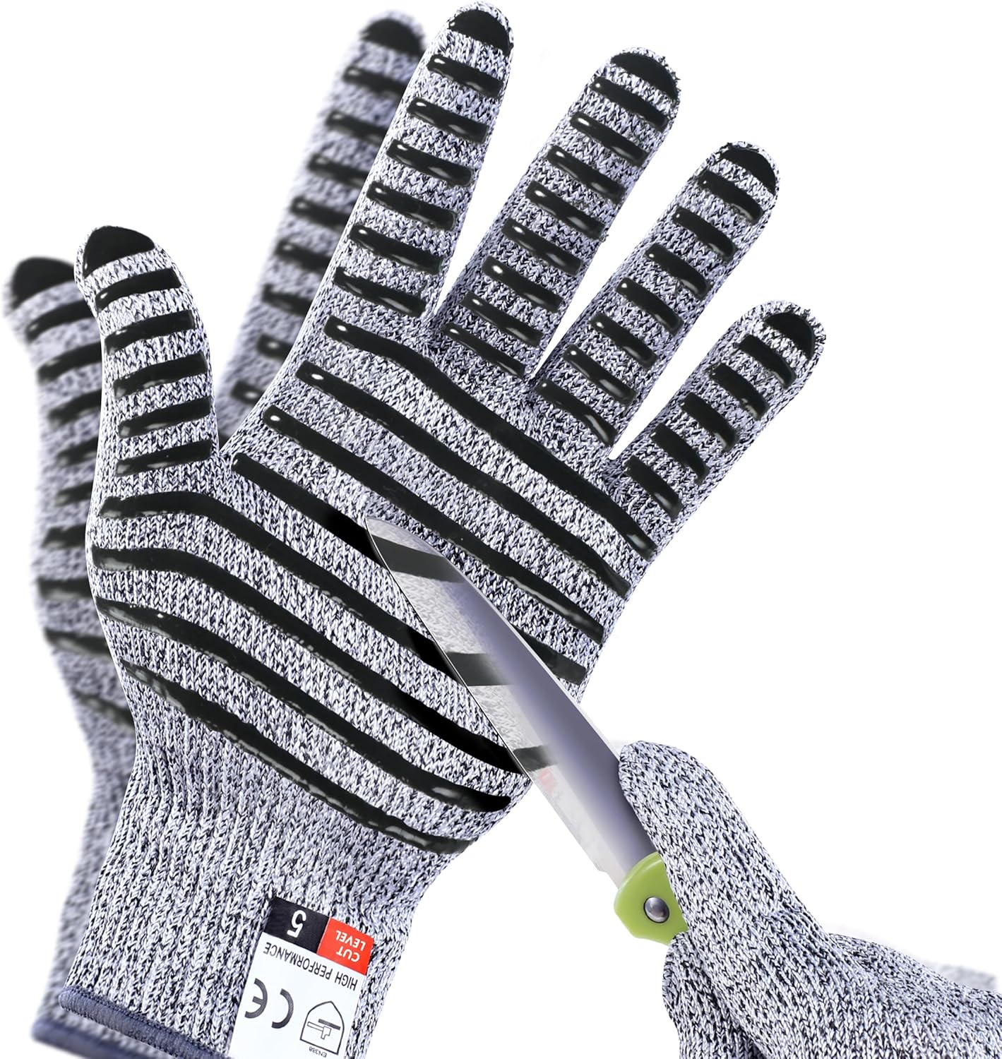 2PCS Cut Resistant Gloves, Cutting Gloves Level 5 Protection for Kitchen