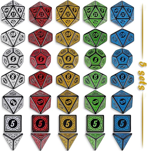 Vista 91 de CiaraQ Juego de dados poliédricos – Dados de juego de rol DND para juegos de mesa RPG de Calabozos y Dragones, multicolor, 70 piezas