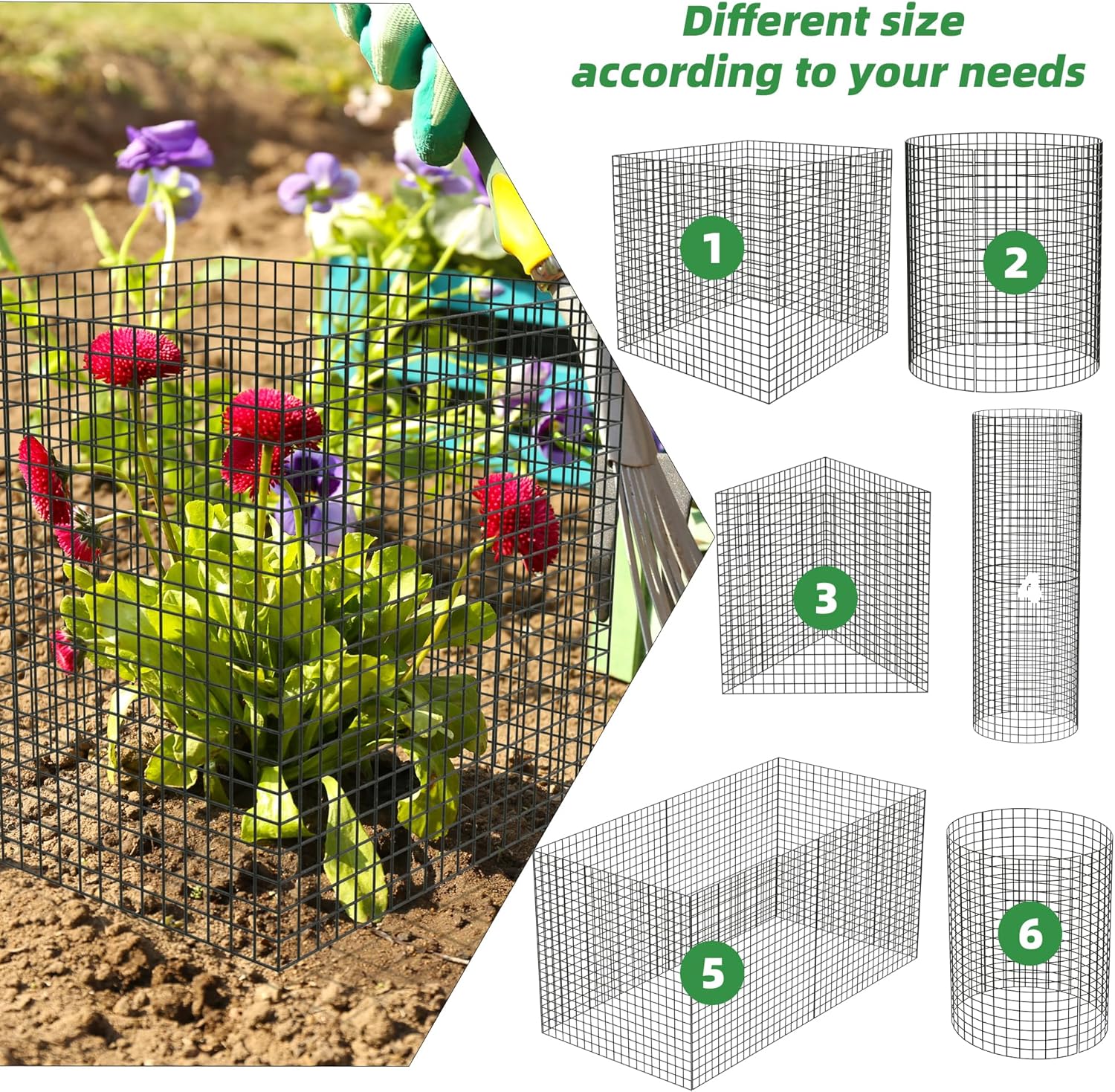 UNIFAMILY 20 Pcs Plant Protectors from Animals, 5 Packs Metal Wire Plant Cage, Garden Protector Cage from Deer, Mesh Garden Protector from Rabbits, Chicken Wire Plant Covers from Animals