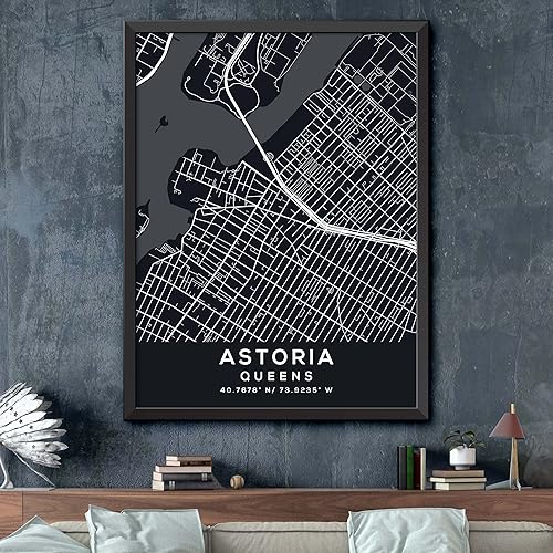 Miniatura 2 de Map of Astoria, Queens, Evening (16x20)