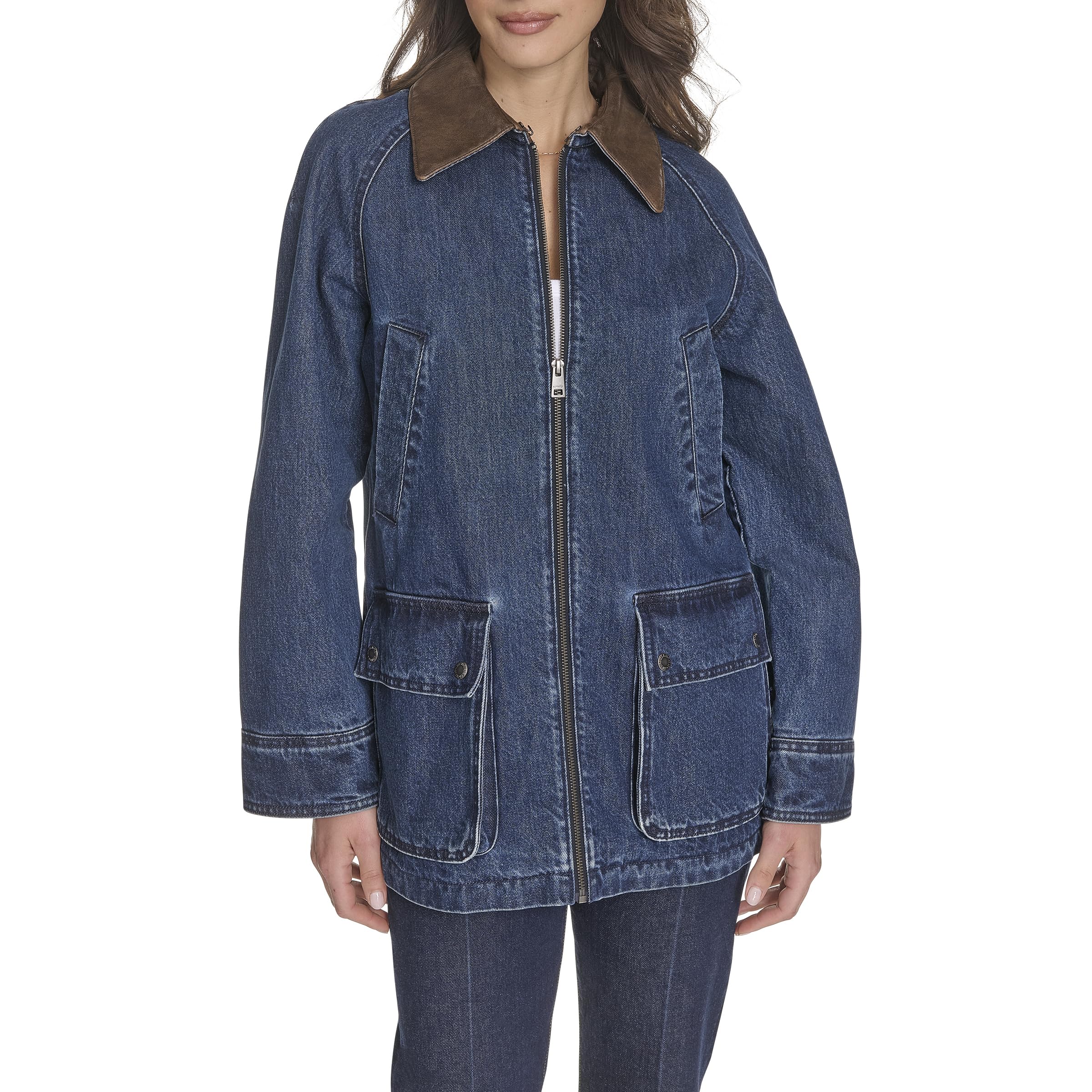 

                                                    Levi's Women's Cotton Barn Jacket, Dark Wash Denim