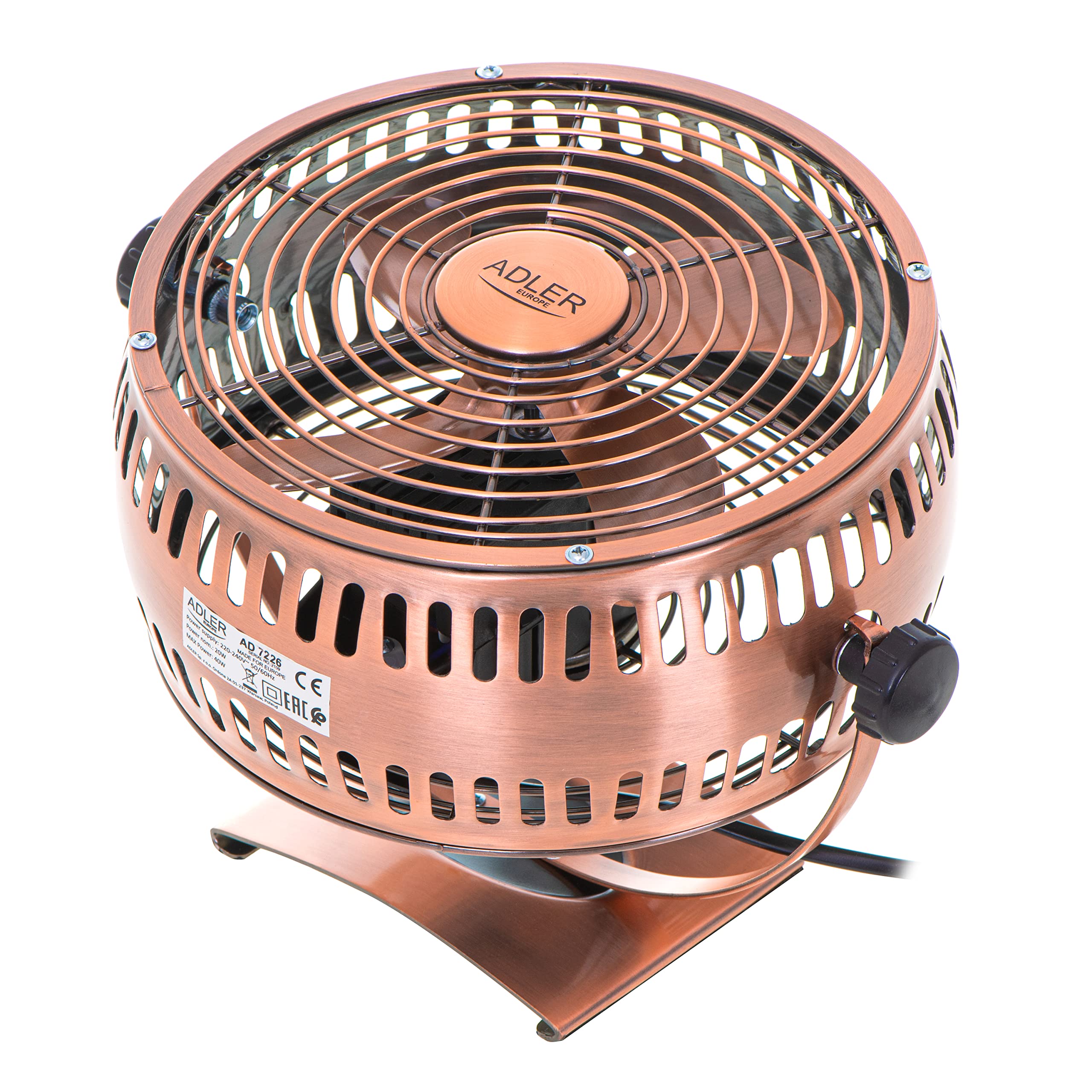 Adler AD 7326 loft wentylator biurkowy 15 cm / 6", 40 W, wentylator biurkowy, z 2 poziomami prędkości