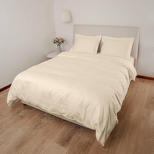 Miniatura 3 de Peru Pima - Juego de funda nórdica de 415 hilos - percal - 100% algodón Pima peruano - Juego de funda nórdica - KingCal King, marfil
