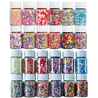 12 Bottles 180G Slime Sprinkels + 12 Bottles 180G Sprinkles for Slime