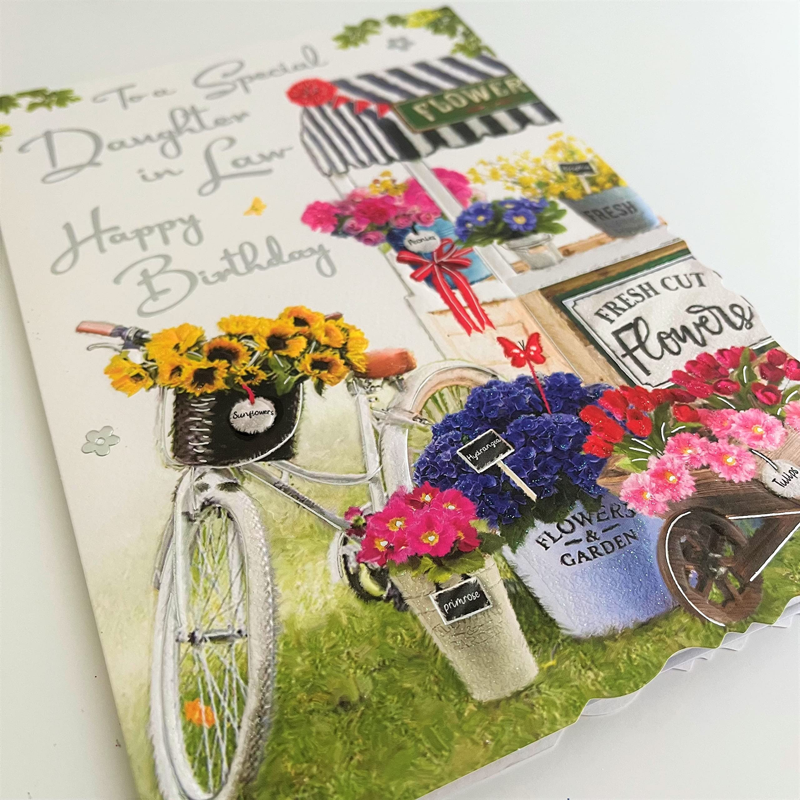 Jonny Javelin Geburtstagskarte Für Nichte – Mit Fahrrad & Blumen, 228x158 Mm, UK-made
