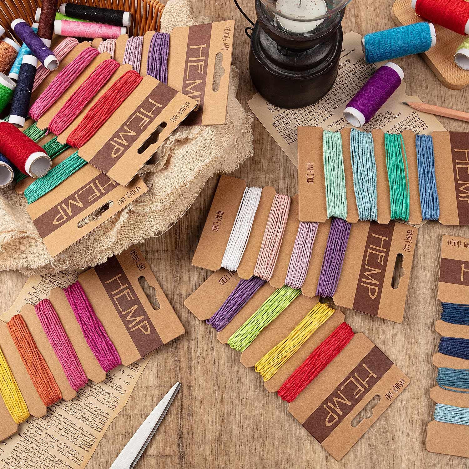 48 Colors Thread Cord for Jewelry Making, Multi-Color Flax String Cord, Natural Twine Cord Rope String for Handmade Bracelets Keychains Craft Making Accessories, 1 mm, 240 Yards in Total (Colorful) - Image 2