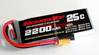 RoaringTop LiPo Battery Pack 25C 2200mAh 3S 11.1V with XT60 Plug for RC Car Boat Truck Heli Airplane
