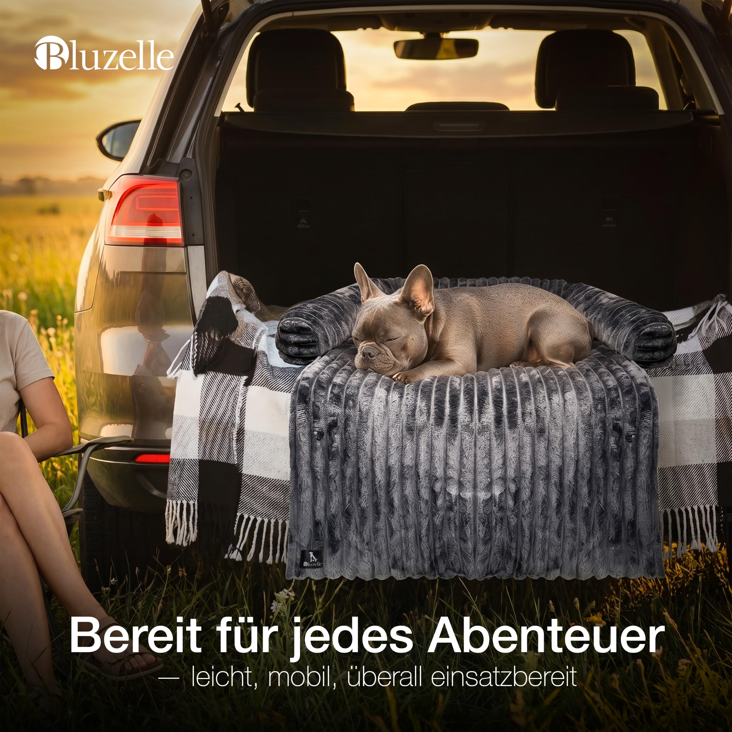 Hundebett & Sofaschutz – Cord Plüsch & Wasserdichter Boden – rutschfeste Sofa-Auflage für kleine & mittlere Hunde – VELVETPAW (Waschbar) – Marke aus Berlin, Farbe:Anthrazit