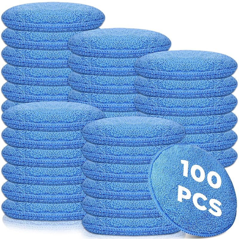 Kit de Aplicadores de Cera em Microfibra Tanlade Azul, 12,7 cm, 100 unidades