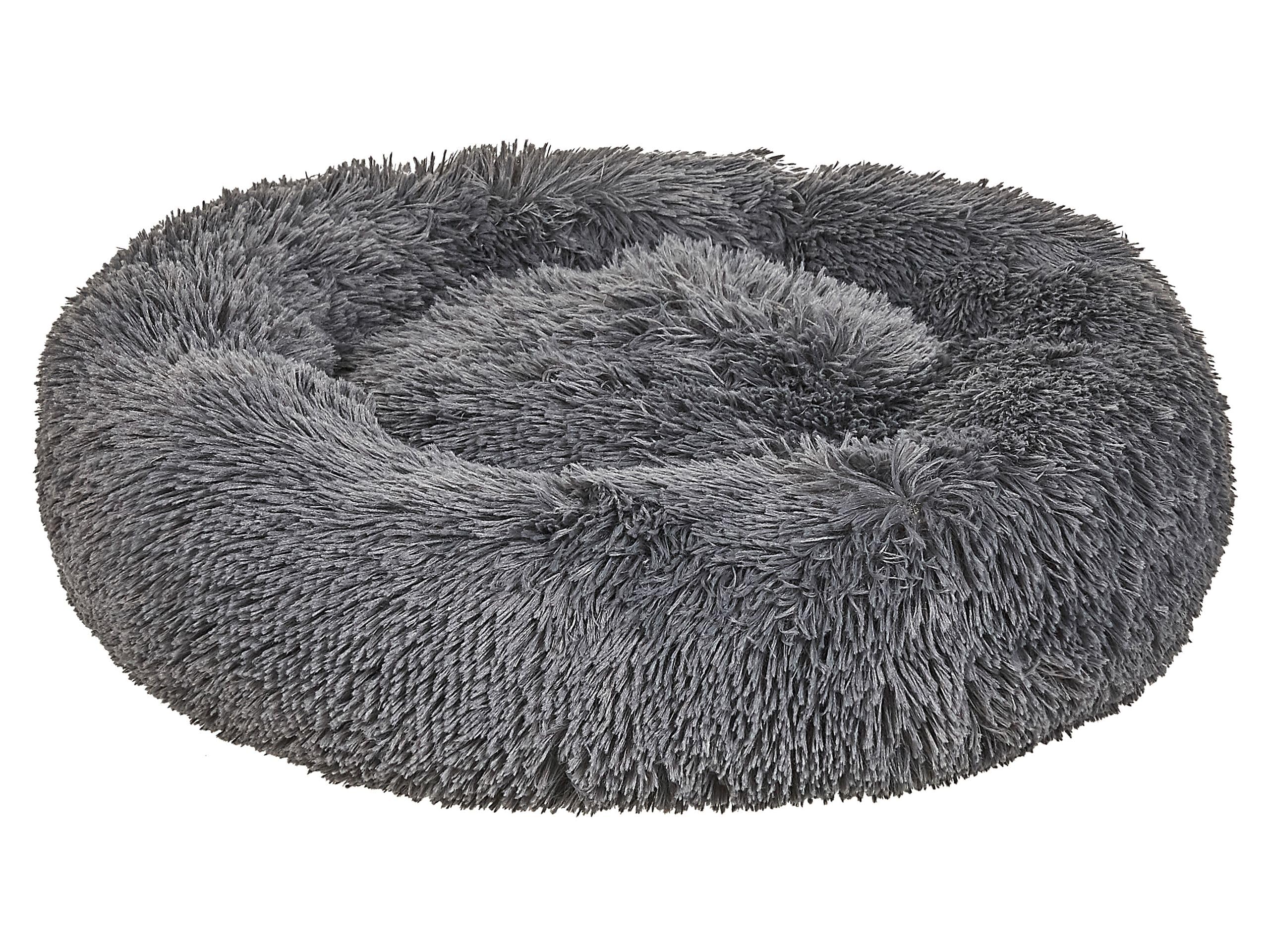 Cama para perro de pelo sintético gris oscuro 60 cm mascota gato suave Kulu