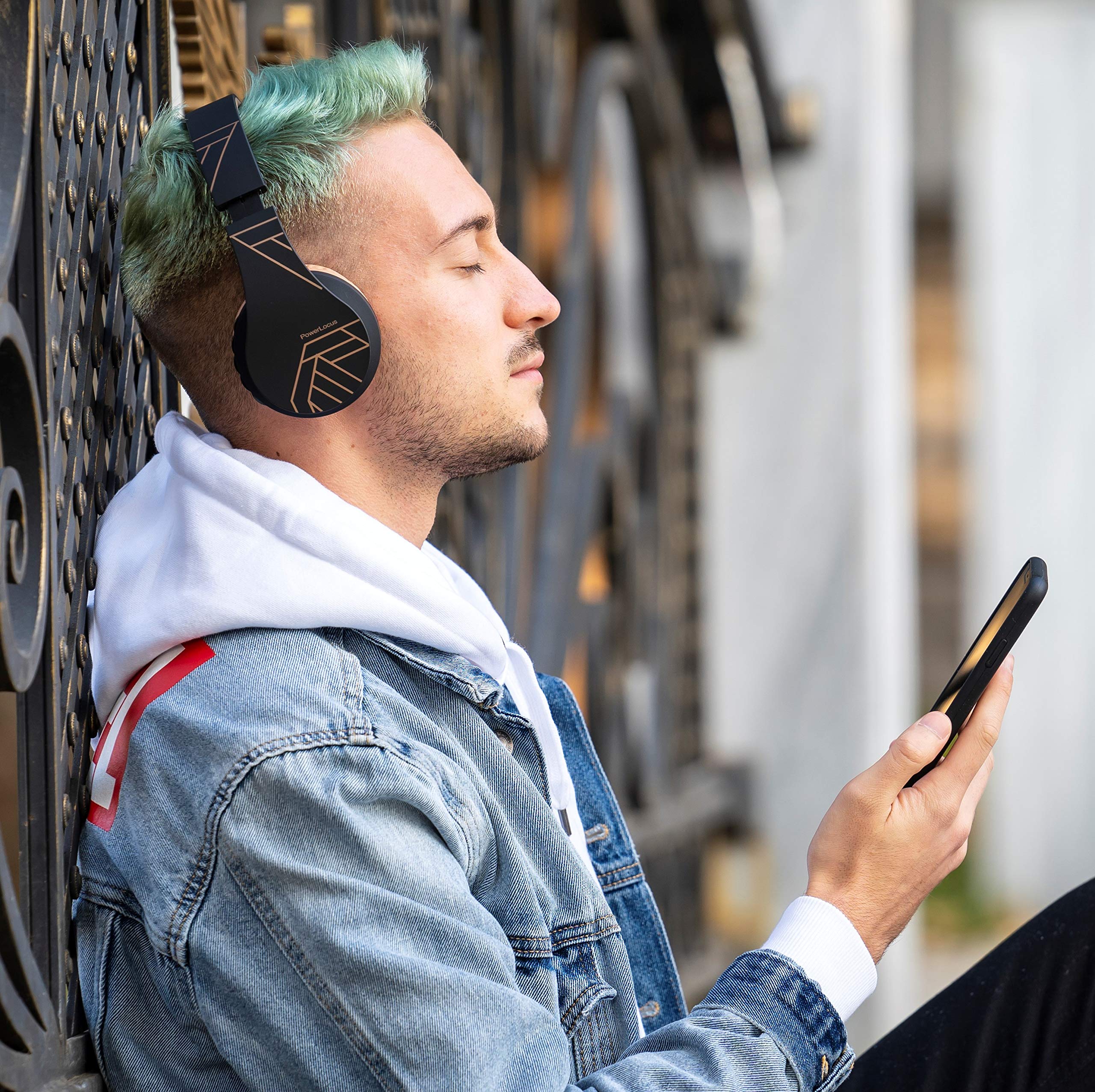 PowerLocus P1 Bluetooth Kopfhörer Kabellos, Wireless 5.0 Bluetooth Kopfhörer Over-Ear, Over Ear Kopfhörer mit mikrofon, Verbesserte Stereo Bass-Sound, Faltbare Kopfhörer für iPhone,Android,PC,iPad,TV