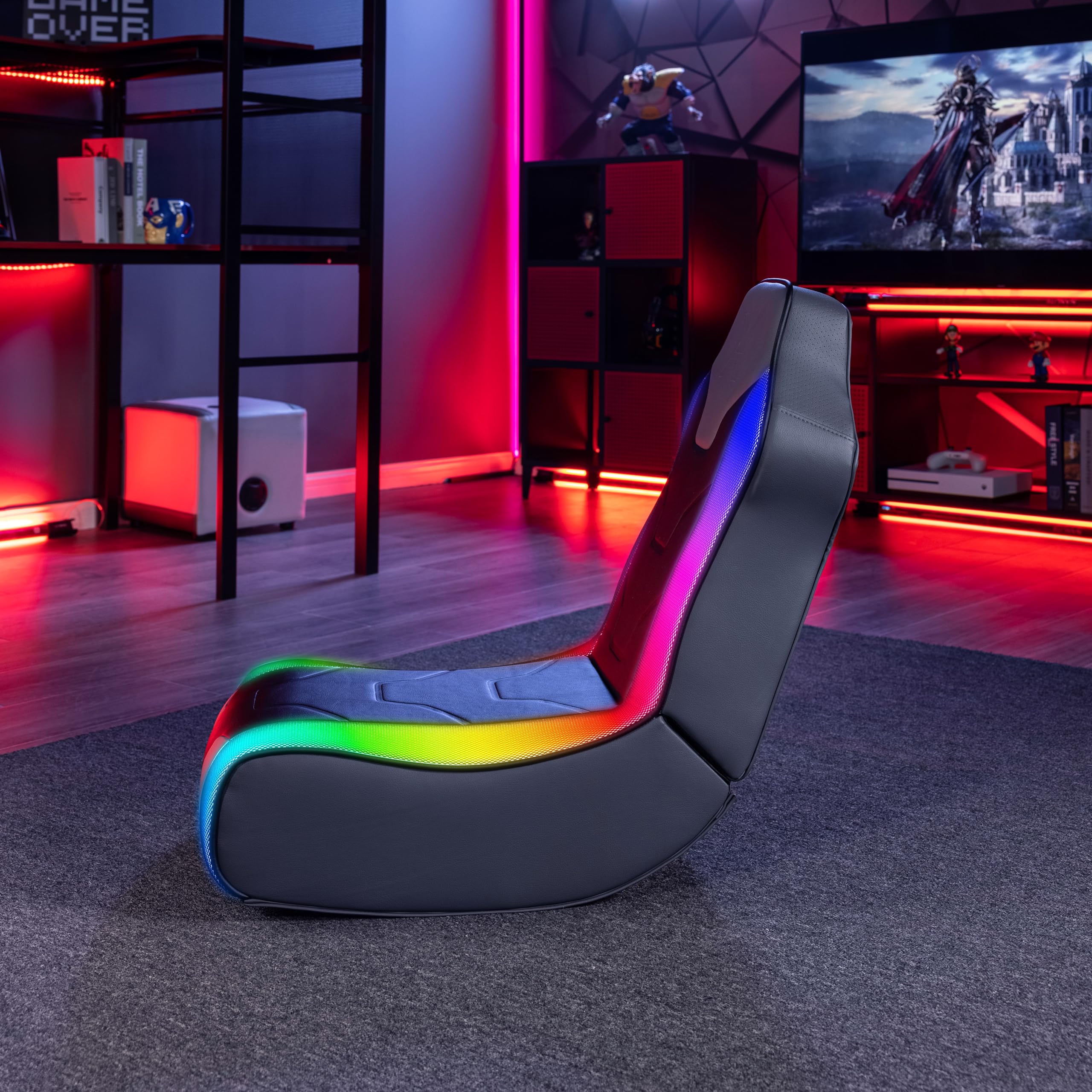 X Rocker Cosmos RGB Floor Rocker LED Gaming Chair for Comfortable