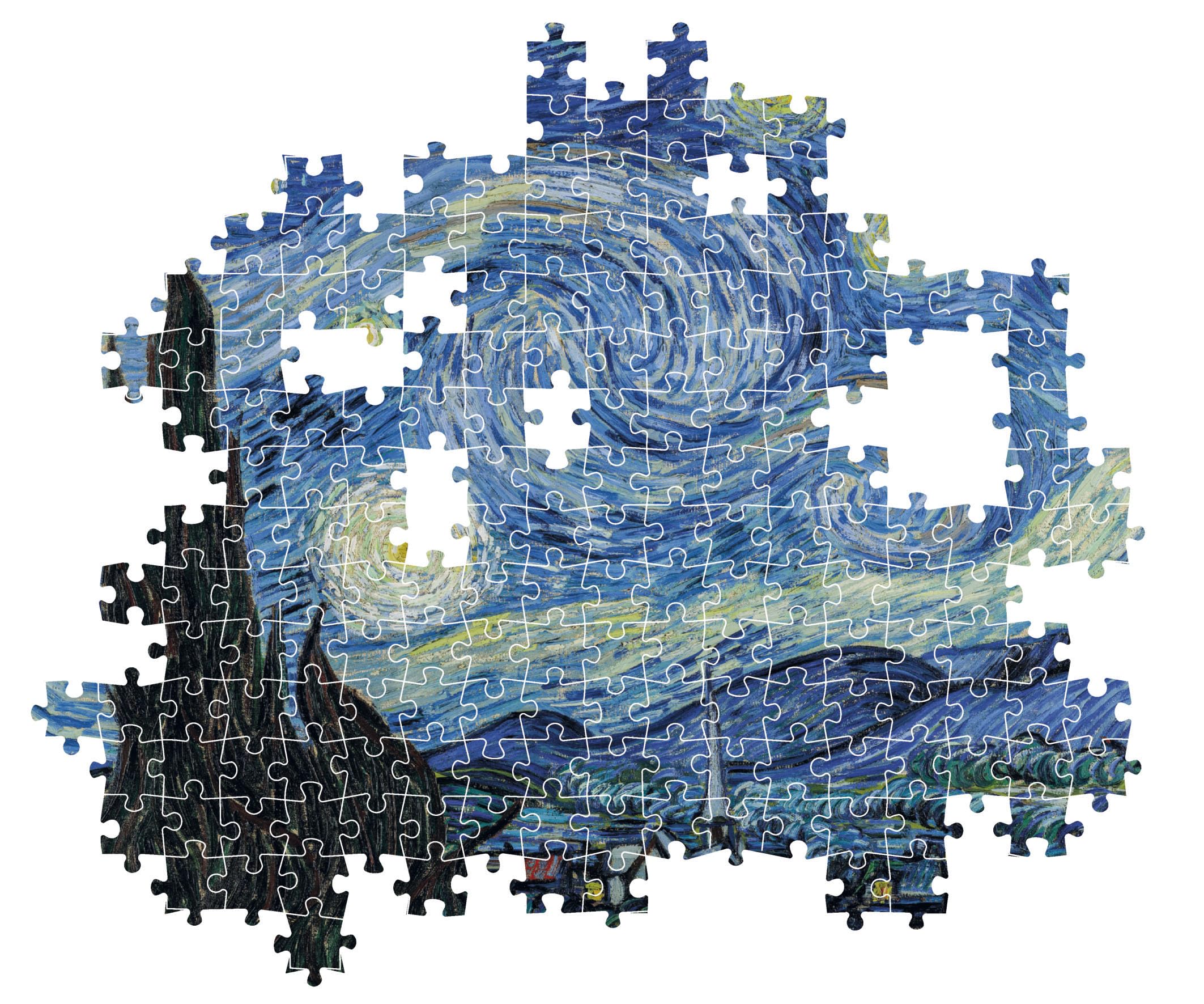 Clementoni - Puzzle Van Gogh 1000 Pezzi Arte per Adulti e Ragazzi, Museum Collection, Tema Notte Stellata, con Poster Incluso, Compact Box, Idea Regalo Uomo e Donna, Made in Italy, 70x50 cm, 37065
