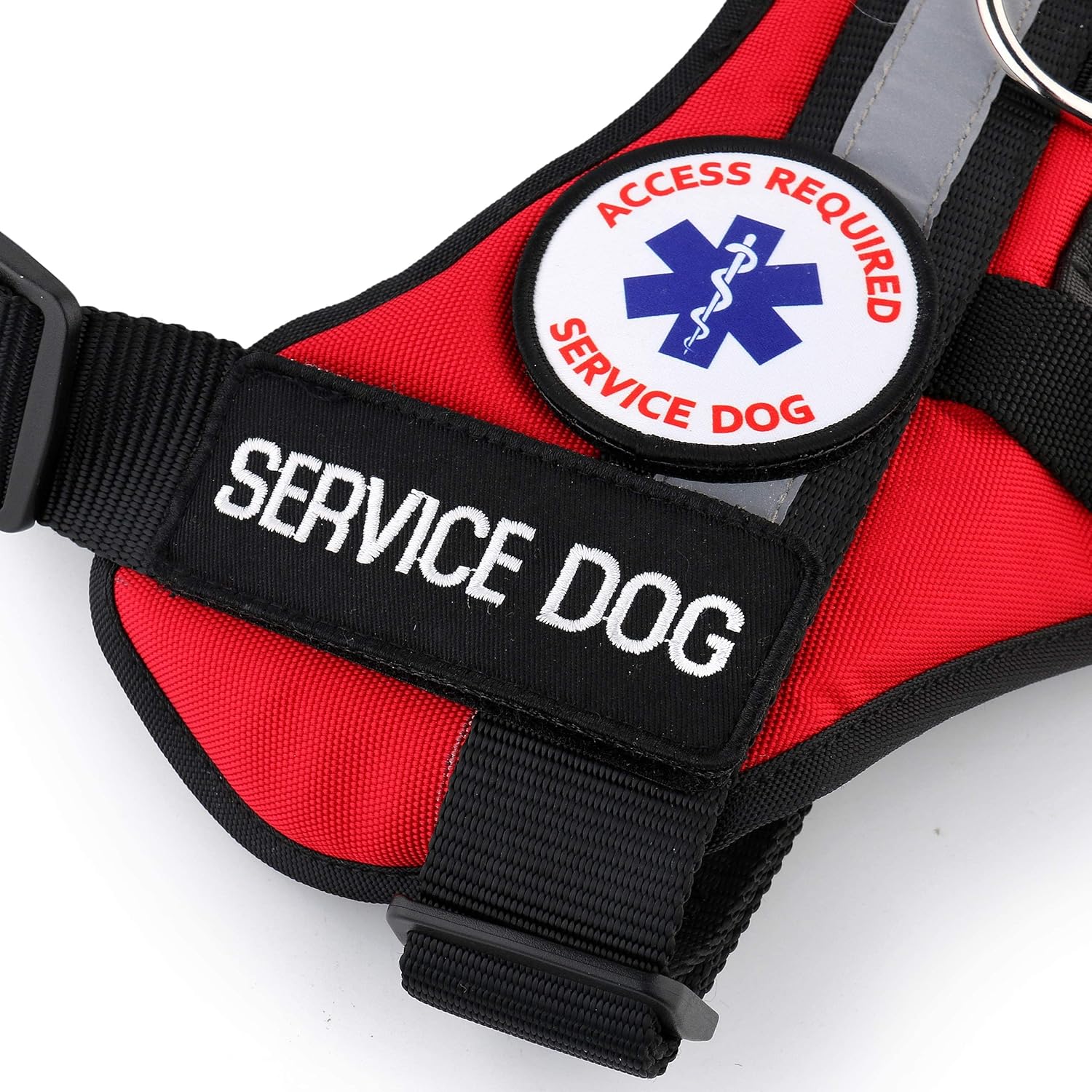 Service Dog Therapy Dog ESA Support Animal Harness - No Pull Reflective Vest - ID Pocket Handle - Waterproof Adjustable Mesh - Includes 10 Info Cards