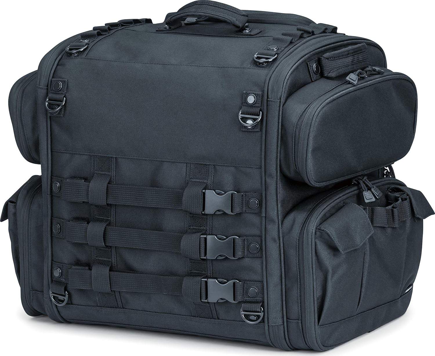 Kuryakyn 5284 Momentum Road Warrior Motorcycle Travel Luggage: Weather Resistant Seat/Trunk/Rack Bag with Sissy Bar Straps, Black : Automotive