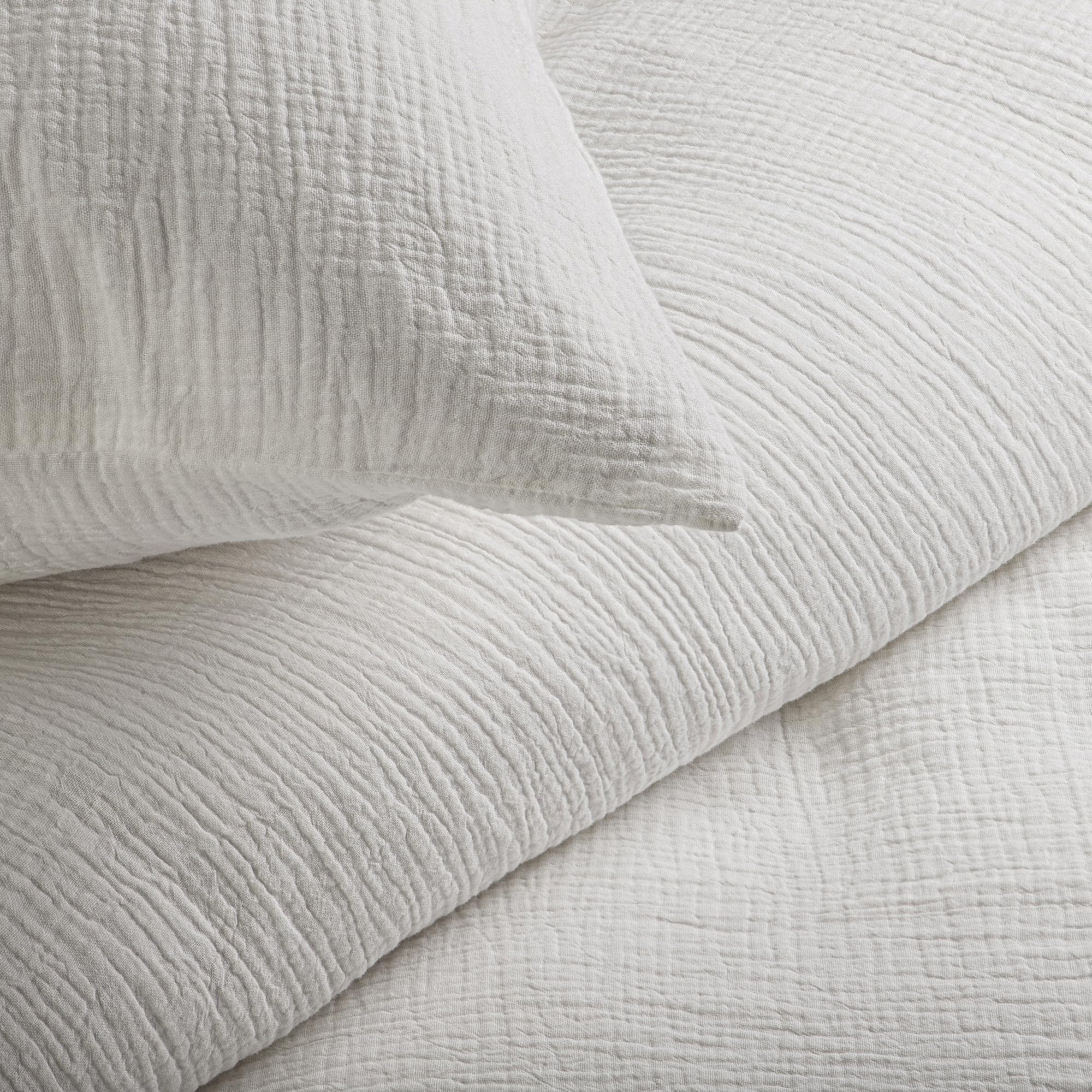 Generisch Bellevue Musselin Bettwäsche Weiß 135x200 + 80x80 cm 2teilig, Premium Baumwolle, atmungsaktiver Bettbezug, optimaler Temperaturausgleich, bügelfreie Bettwäsche, Allergiker Geeignet, ÖKÖ TEX
