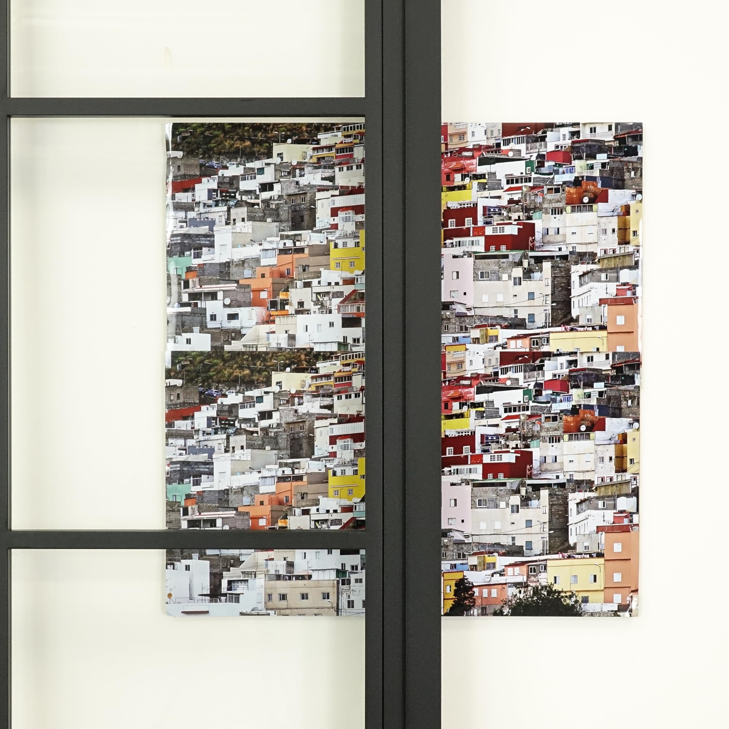 Loft-Glastüren innen Türenset mit Griff für Büro, Bad, Kleiderschrank, Speisekammer Akron (Transparentes Glas, rechts) 90x200 cm