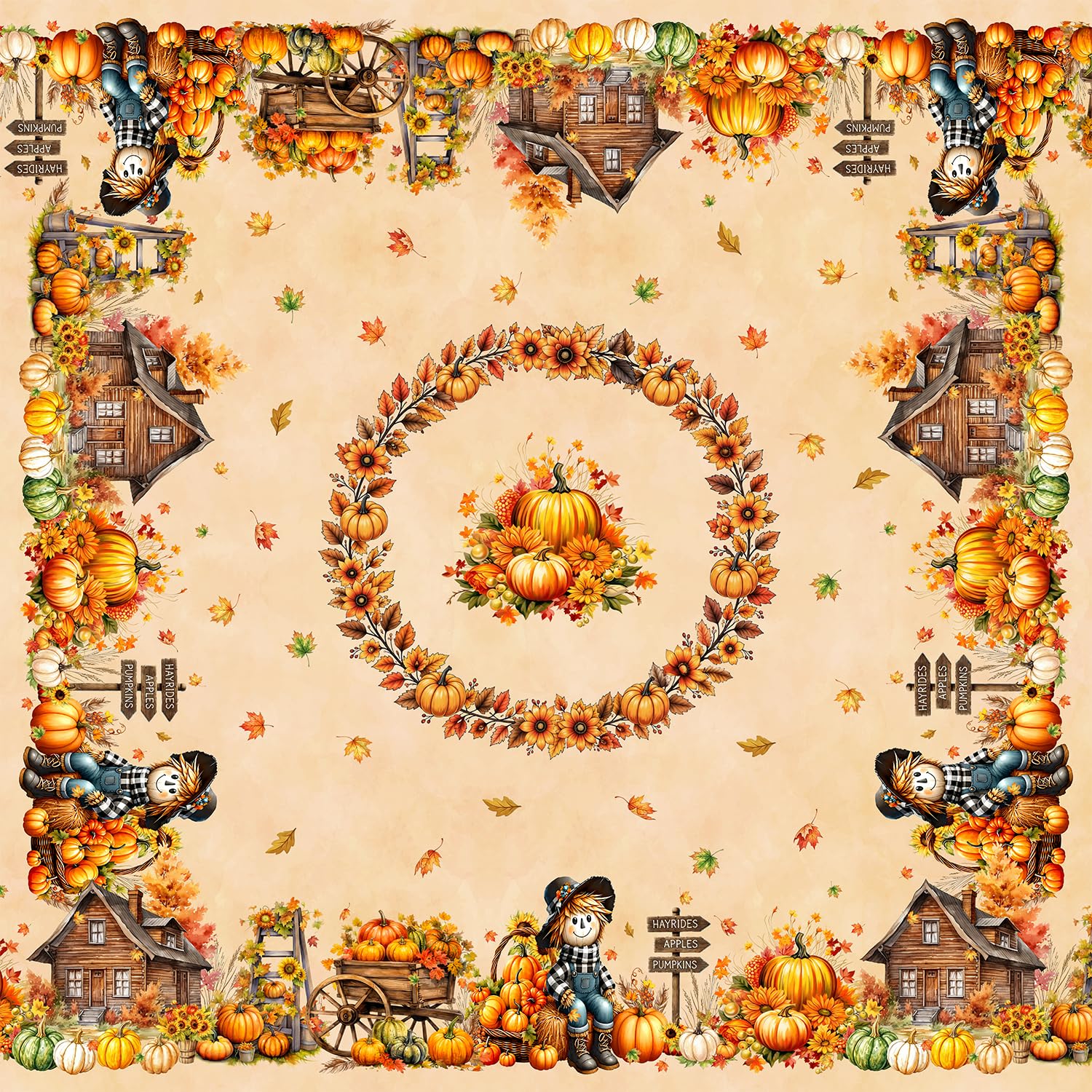Sonalied Fall Square Tablecloth 70 x 70 Inch