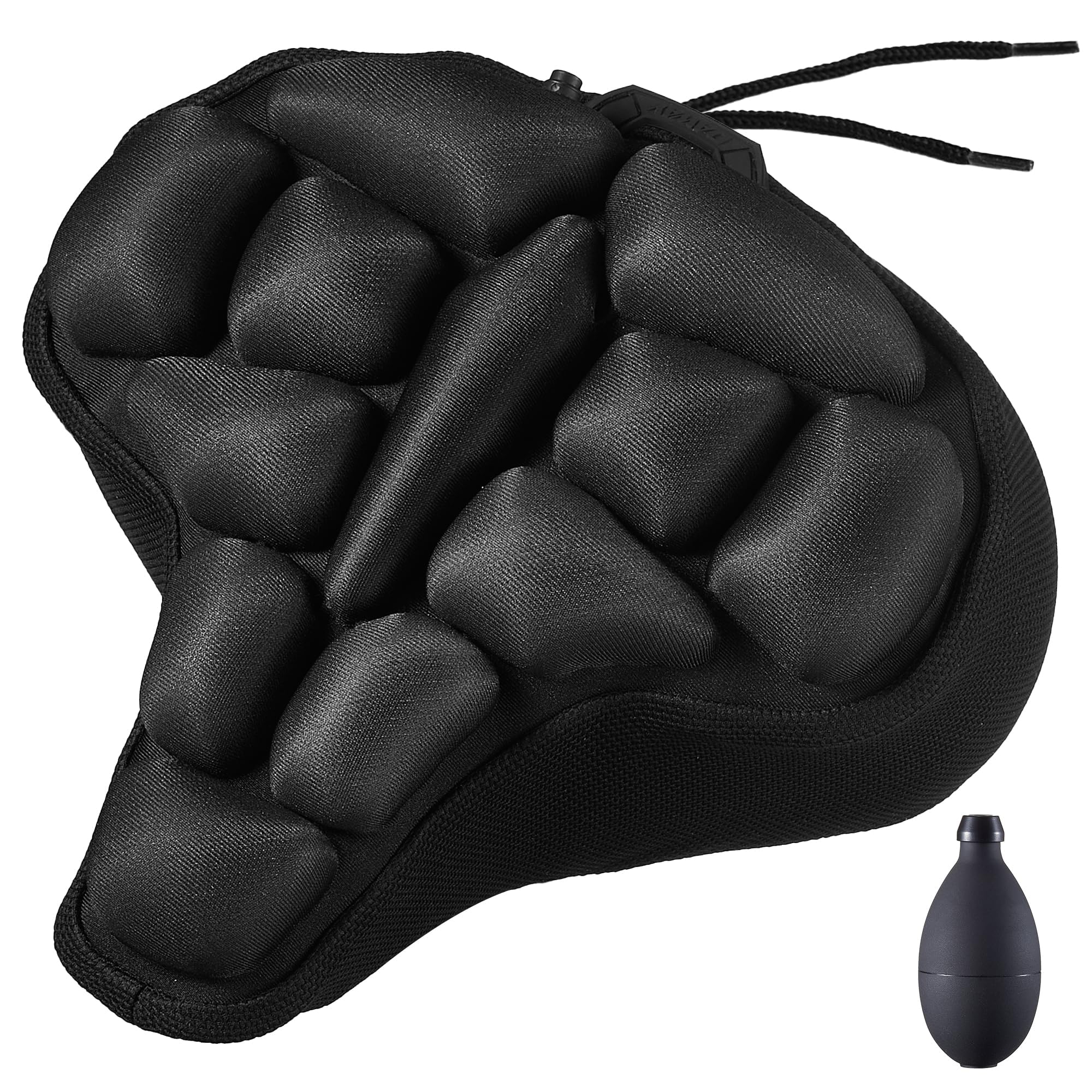 DAWAY F1 3D Inflatable Air Bike Seat Cushion Cover – Large, Wide Bike Saddle Cover, Shock-Absorbing & Breathable Adjustable Comfort Pad for Peloton, Indoor, Road, Mountain, Outdoor Bikes & Commuting