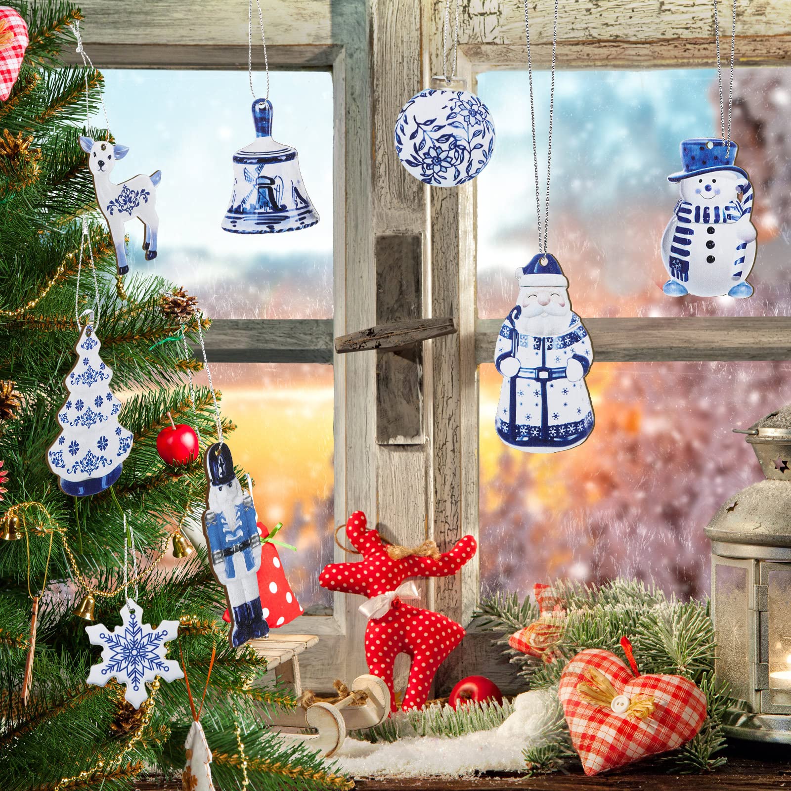 Amazon.co.jp: 40個 両面シノワズリー 木製オーナメント クリスマス