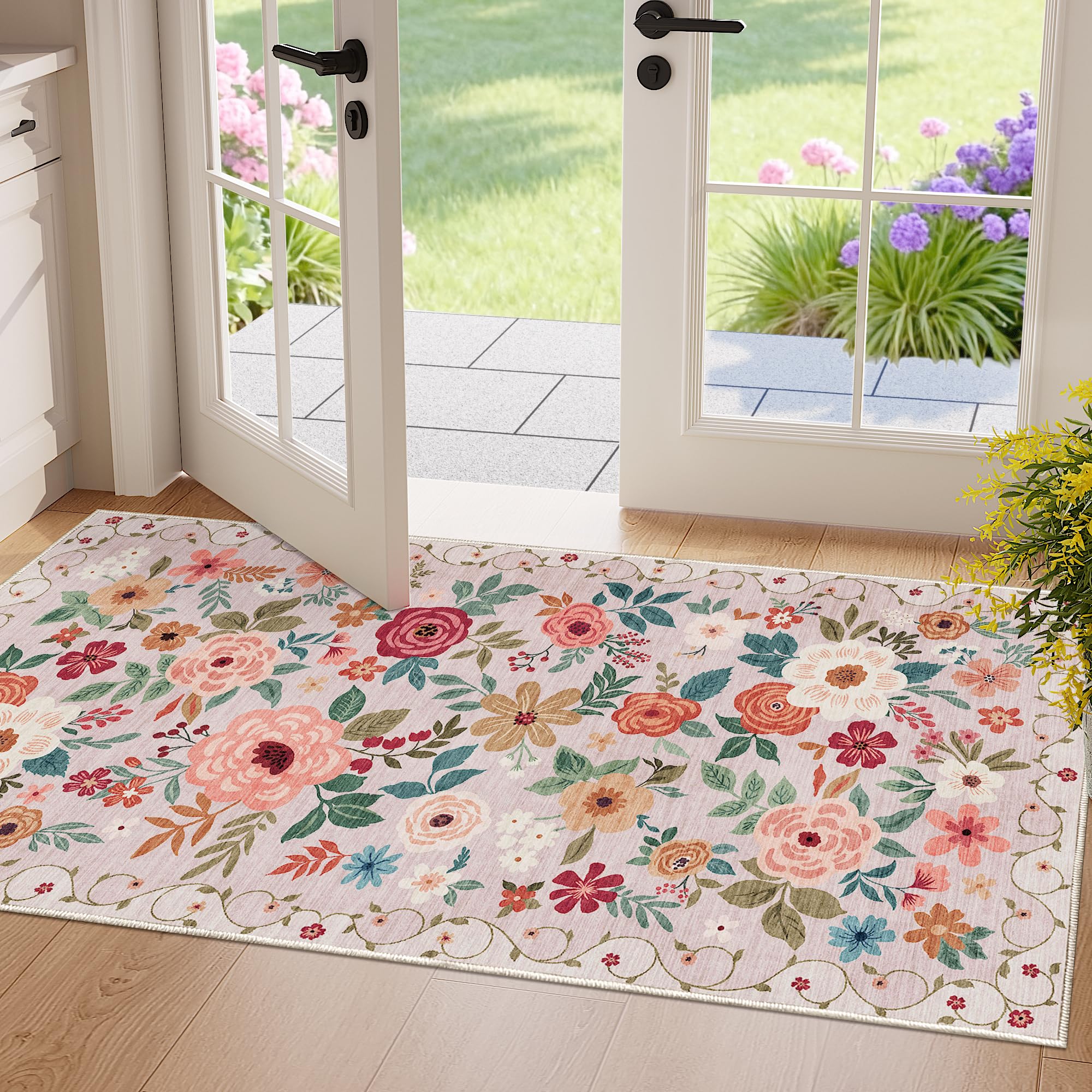 Tapis de couloir lavable DUKINO anti-glisse pour couloir et cuisine