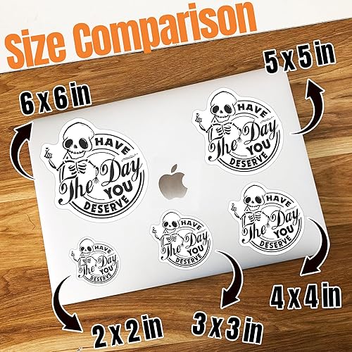 Miniatura 5 de Calcomanías de vinilo impermeable troqueladas con diseño de calavera, troquelada con troquelado, para casco, portátil, botella de agua, teléfono,