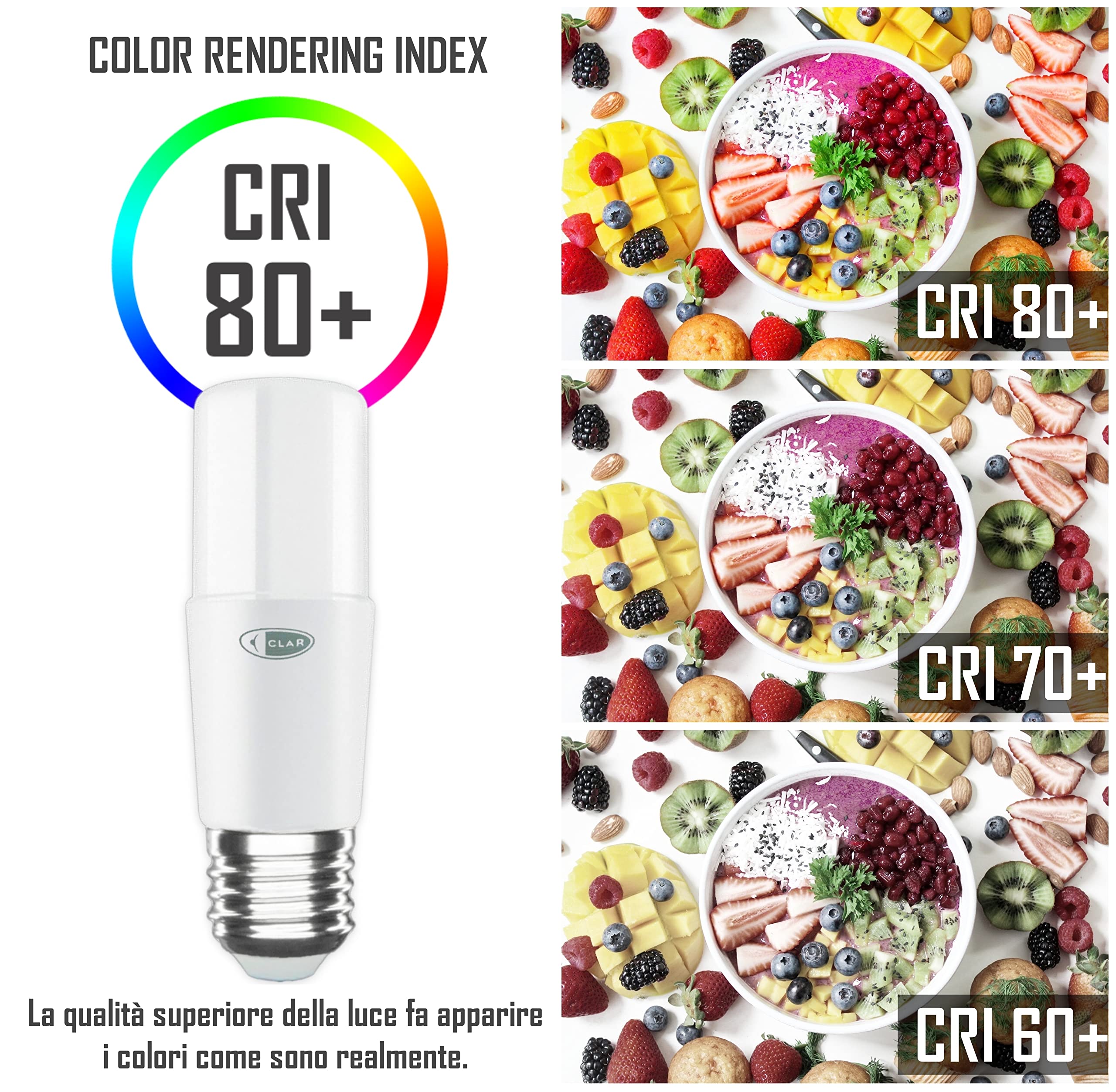 CLAR - Lampadine LED E27 Luce Calda, Lampadina LED E27 Luce Calda, E27 LED 3000K, 15W (Pack 10)
