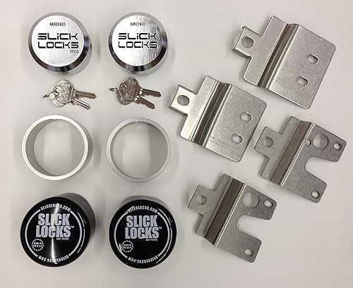 Slick Locks FD-FVK-1-TK Slick Locks Ford Kit completo para puerta batiente con giratorias, cubiertas climáticas y cerraduras