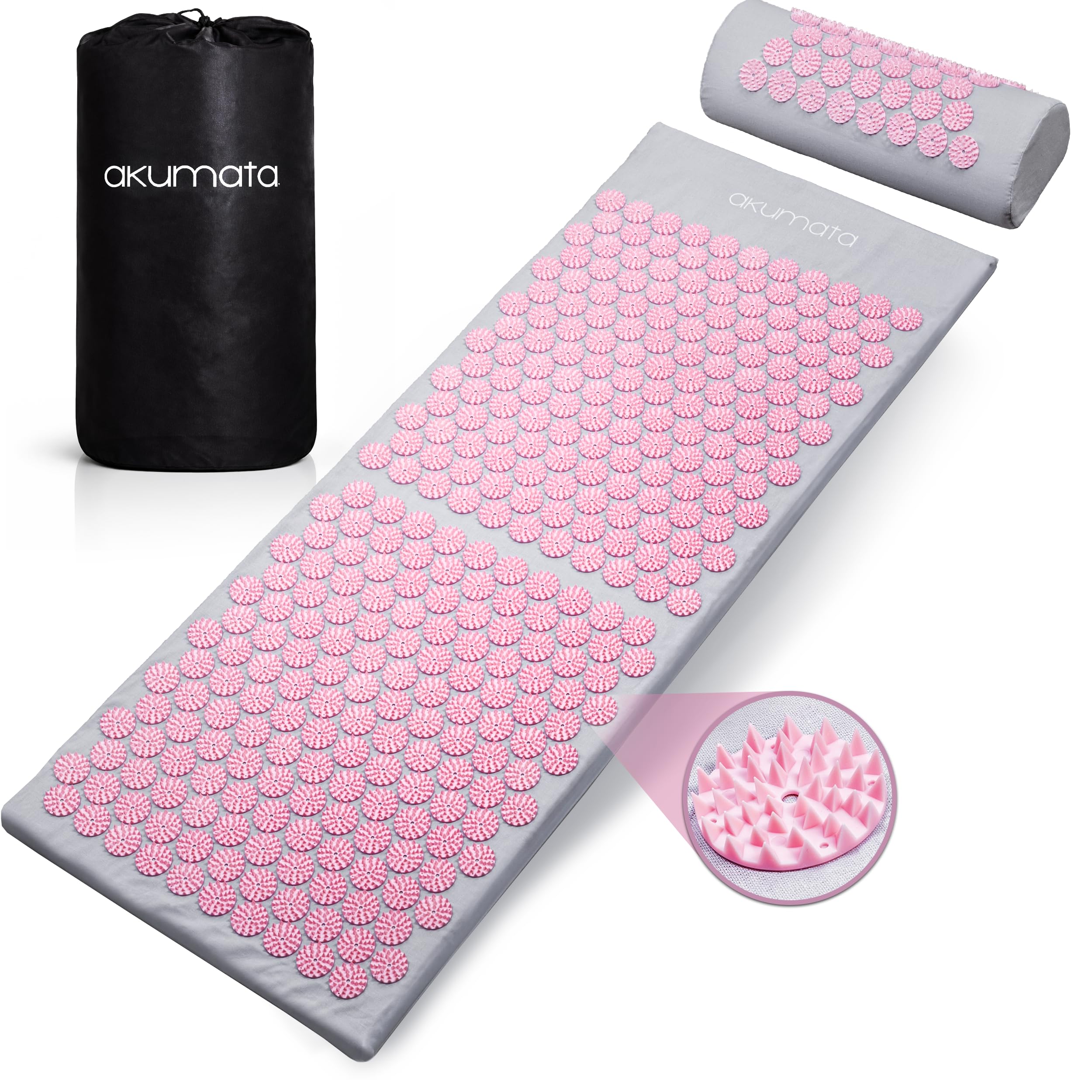Tapis Acupression XL avec Coussin – Tapis Champ de Fleurs pour Dos, Nuque, Lombaires et Pieds – Kit d’Acupression avec Sac - Relaxation et Tensions