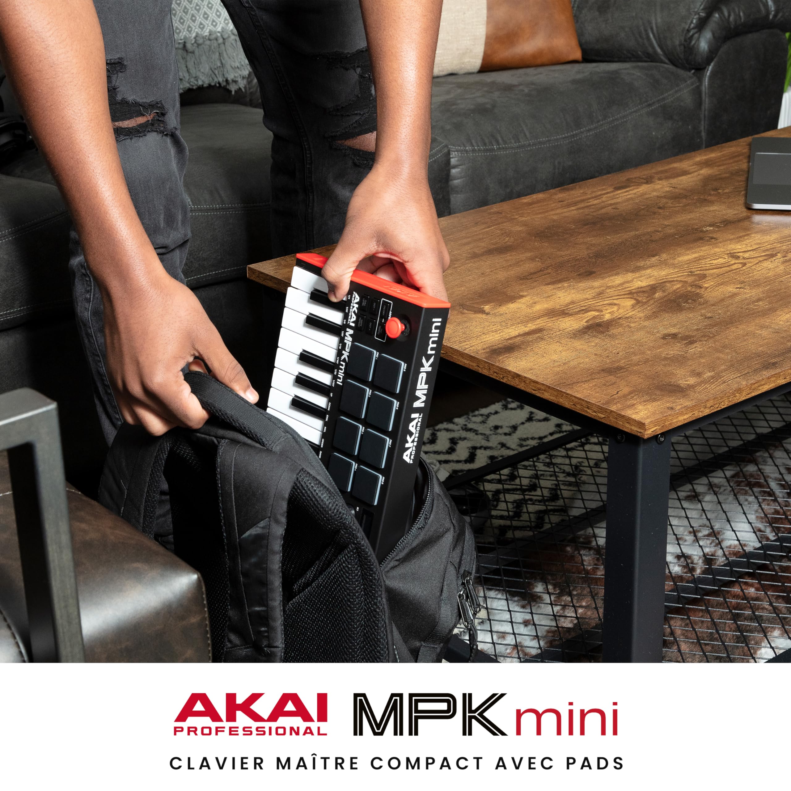 Akai Professional MPK Mini MK3 - Clavier MIDI USB Portable avec 25 Touches, 8 Pads de Batterie, Logiciels et Native Instruments Sound Package (NKS Integration)