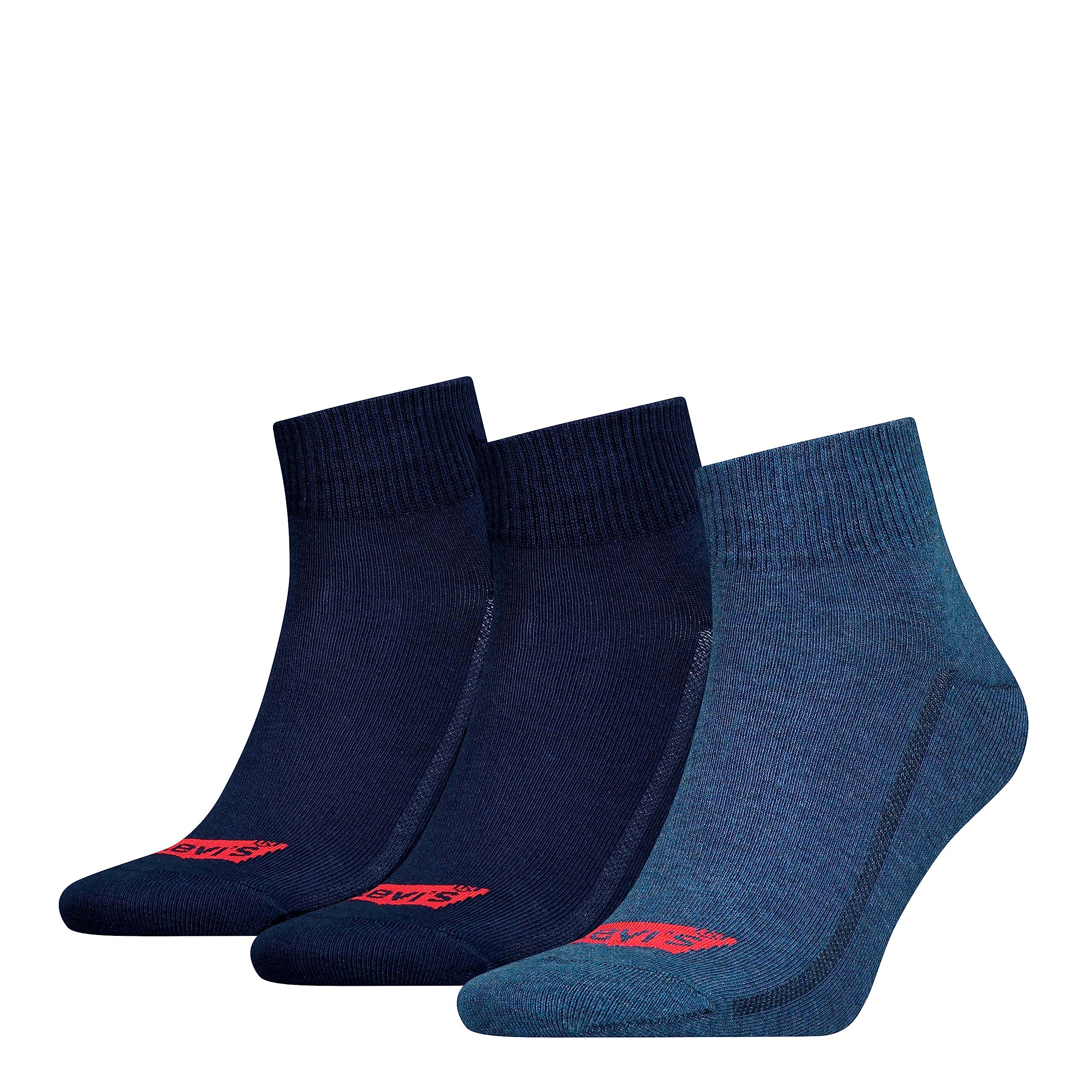 Levi's Unisex Recycled Cotton Quarter Socks, denim, 43/46