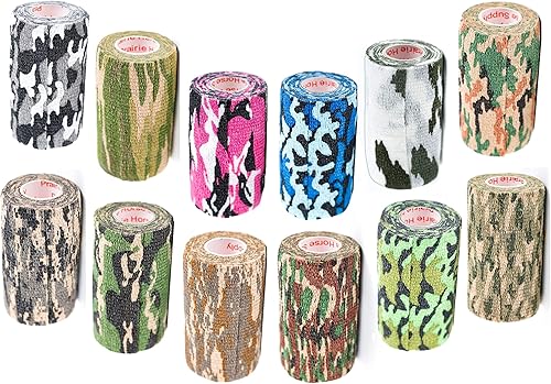 Miniatura 268 de Cinta adhesiva para veterinarios (negro) (paquete de 2) (4 pulgadas x 15 pies), autoadhesiva, adherente, cohesiva, flexible, autoadhesiva, rollo