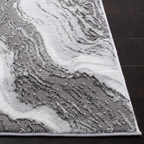 Miniatura 26 de SAFAVIEH Craft Collection - Alfombra de área de 5.3 x 7.6 pies, gris claro y gris, diseño abstracto moderno, no desprende pelusa y de fácil cuidado