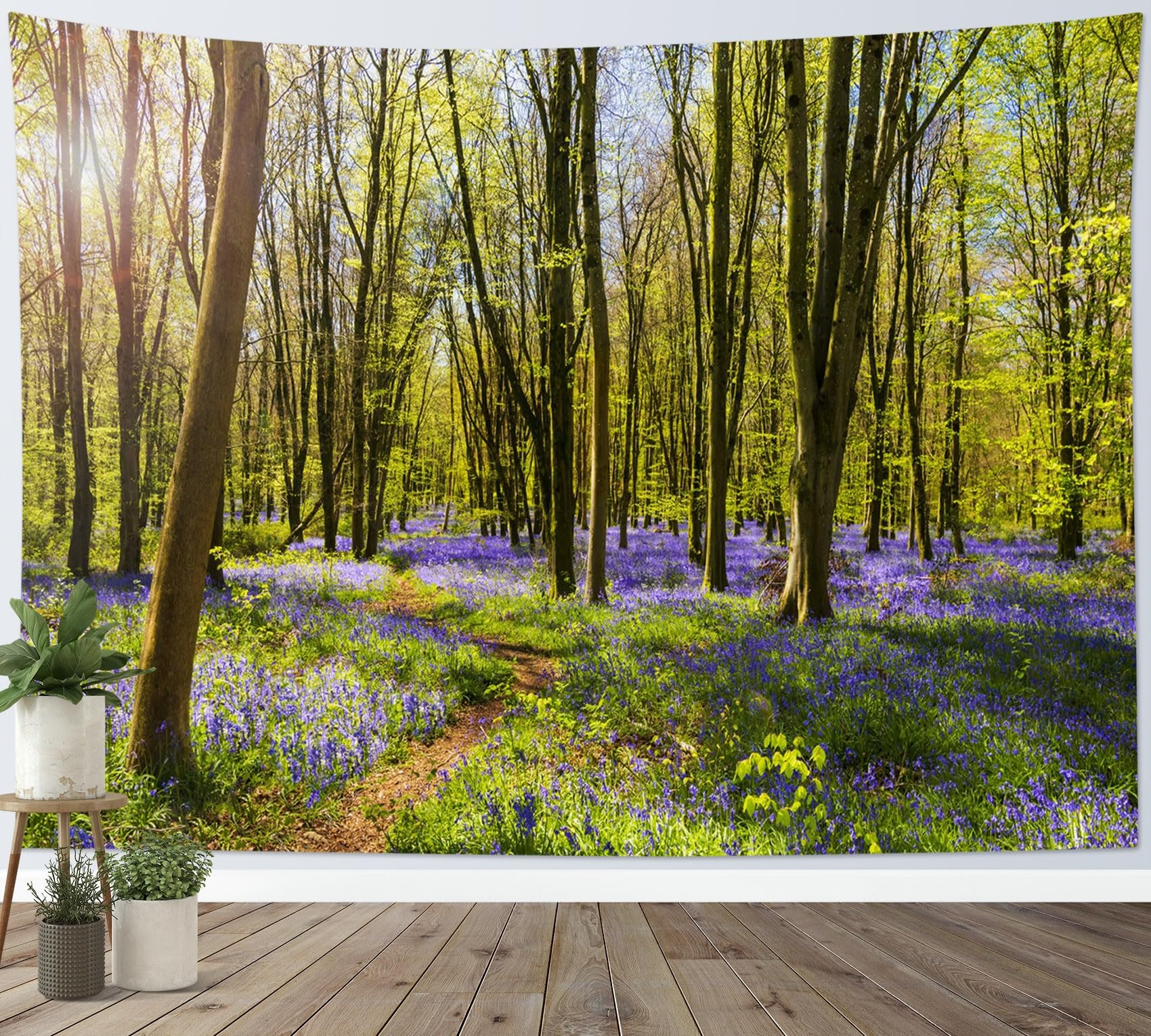 Wandteppiche Lila Lavendelblütenbäume im Frühling Wandtuch Indoor 2XL