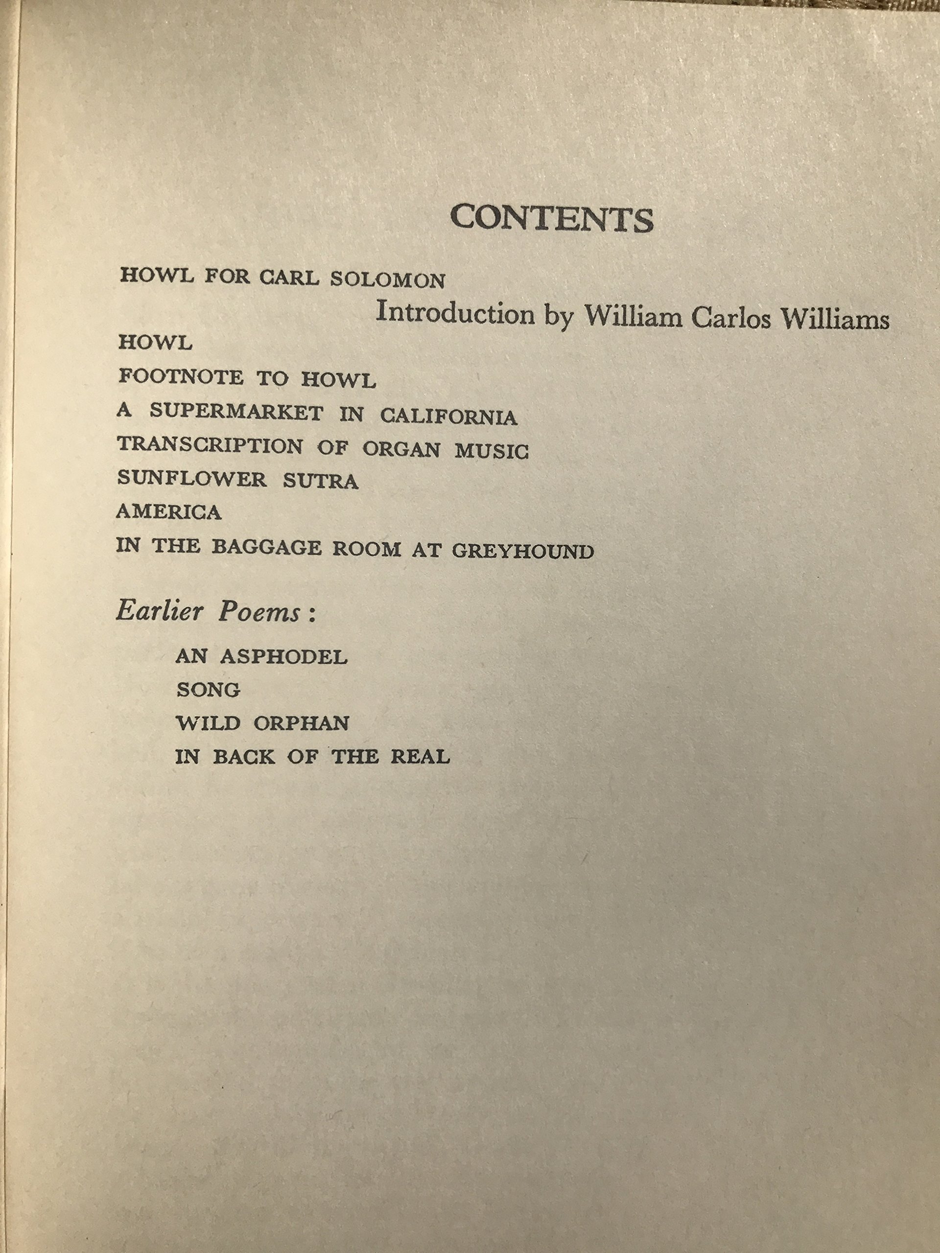 Howl and Other Poems: Intr. by William C. Williams (City Lights Pocket Poets Series, Band 4)