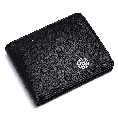 Hammonds Flycatcher RFID Protected Black NDM Leather Wallet for Men|5 Card Slots| 1 Coin Pocket|2 Hidden Compartment|2 Currency Slots|1 ID Slot|with Easy Access Card Container