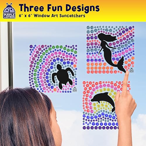 Vista 36 de PURPLE LADYBUG SUNGEMMERS - Kit de atrapasoles para ventana, actividades de verano para niños, regalos de cumpleaños para niñas y niños, Sol y arco