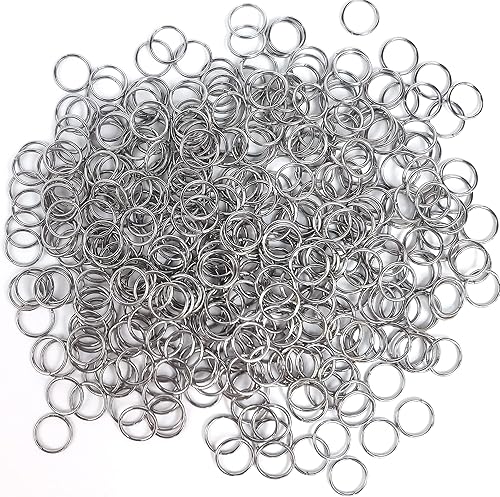 1000 anillos de acero inoxidable de 0.472 pulgadas, calibre 18, anillos de conexión de un solo bucle cerrados pero sin soldar, anillos de conexión