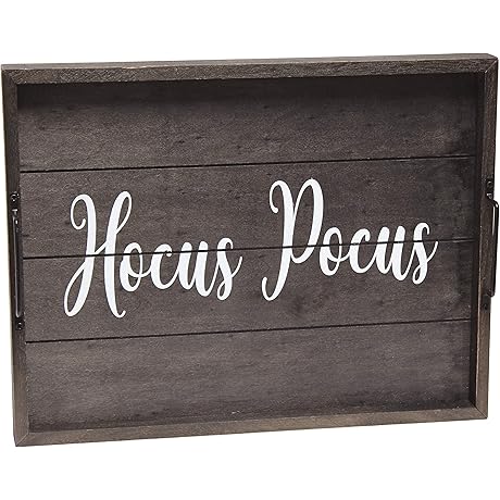 Elegant Designs Ghostly Wood Serving Tray for Halloween Fun and Ambiance