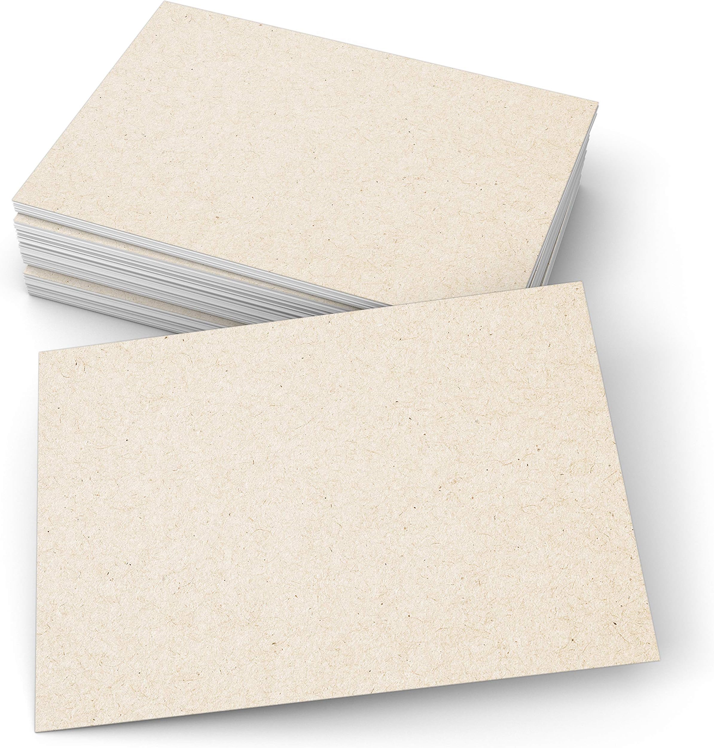 321Done Blank Jumbo Tan Index Cards - Made in USA – XL 5x7 (Set of 50), Rustic Kraft Notecards Double-Sided, Thick Heavy Duty Cardstock, Simple Note Cards Empty for Drawing Painting Writing