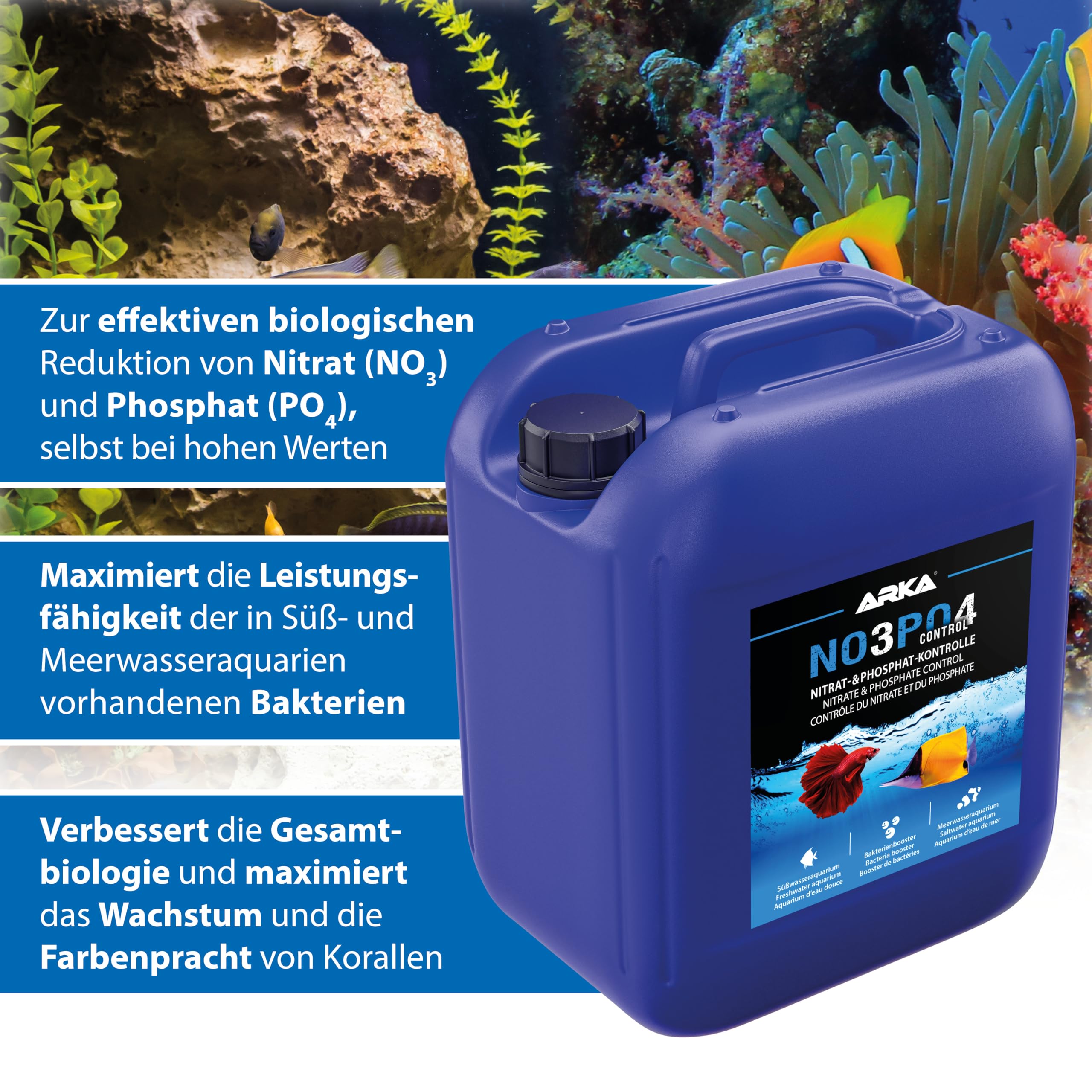 Nitrat- & Phosphatentferner Aquarium 5000 ml - NOPO Control Senkt NO3 & PO4
