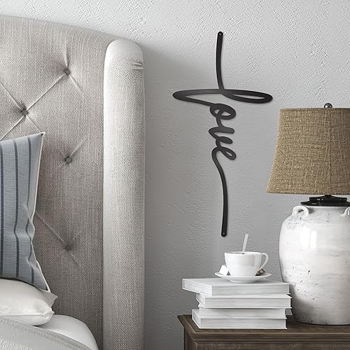 Miniatura 8 de ViveGate Letrero de amor con cruz de metal, decoración de pared, 17.5 x 9.2 pulgadas, decoración bíbica para colgar en la pared (17.5 x 9.2 pulgadas)