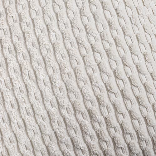 Miniatura 3 de VAKADO Juego de 4 fundas de cojín decorativas para sofá, color blanco crema de 18 x 18 pulgadas, de pana bohemia para el hogar, sala de estar,