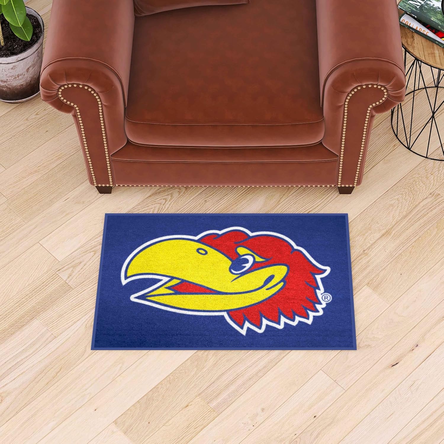FANMATS 36653 NCAA - Kansas Jayhawks Starter Mat Accent Rug - 19in. x 30in.| Sports Fan Home Decor Rug and Tailgating Mat
