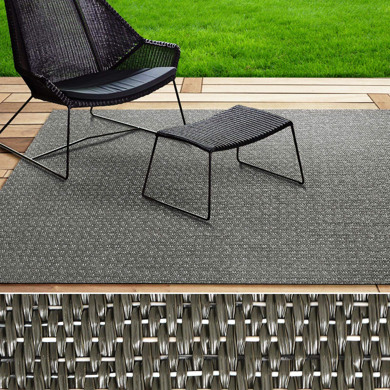 casa pura® Mantua dywan do użytku wewnątrz i na zewnątrz, wykładzina podłogowa do korytarza, kuchni, łazienki, na taras, balkon, do ogrodu, artystycznie tkany o wyglądzie połysku, wiele rozmiarów (60 x 700 cm)