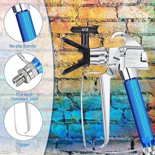 Miniatura 3 de Zhengmy 17 pistolas pulverizadoras de pintura sin aire con puntas de pulverización de protector de boquilla y filtro de pistola de pintura sin aire