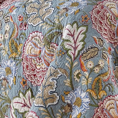 Miniatura 7 de Levtex Home Angelica - Juego de edredón reversible KingCal King (106 x 92 pulgadas) y 2 fundas de almohada (36 x 20), ropa de cama, color azul,