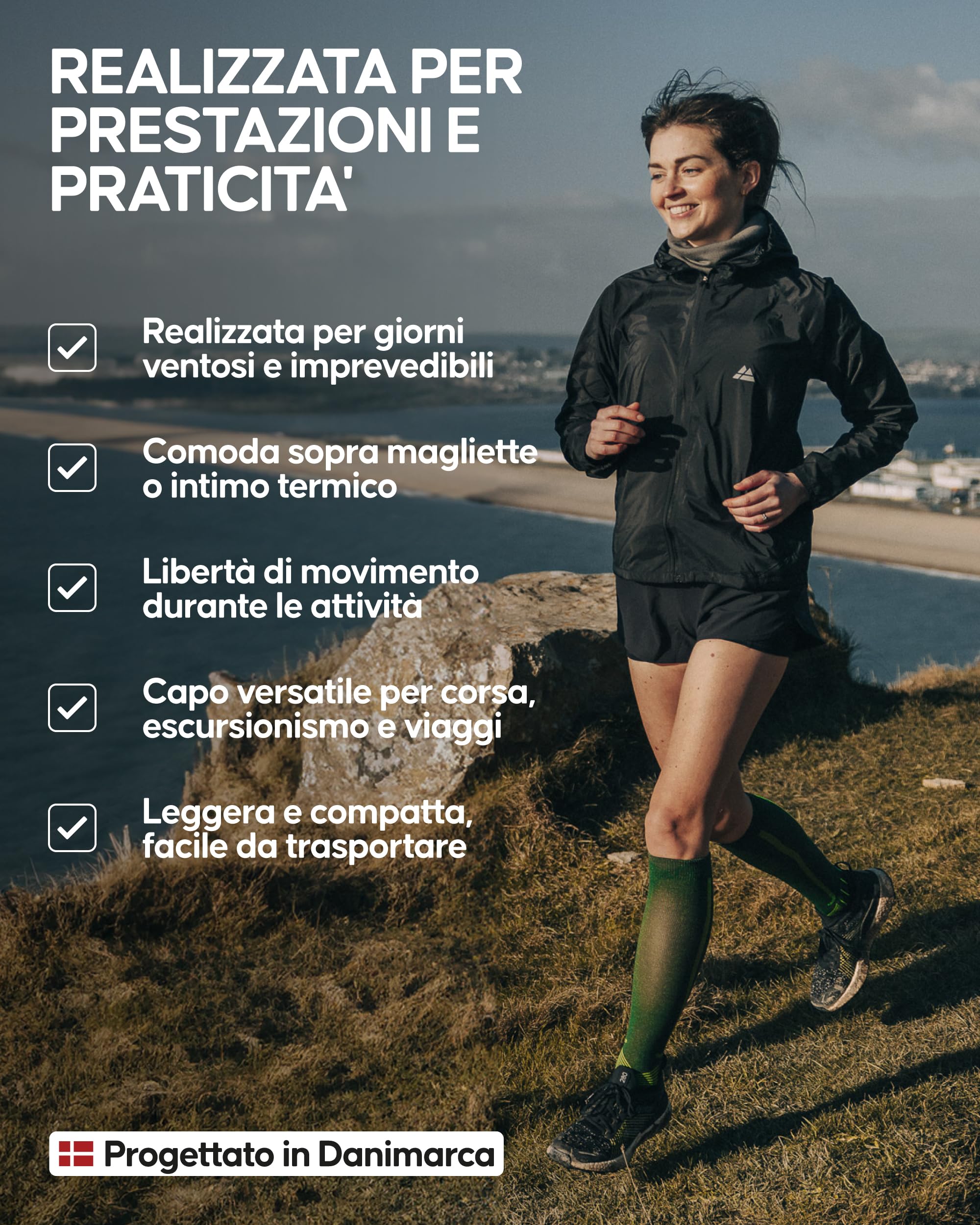DANISH ENDURANCE Giacca a Vento Donna, Traspirante, Antivento per Running, Trekking, Ciclismo